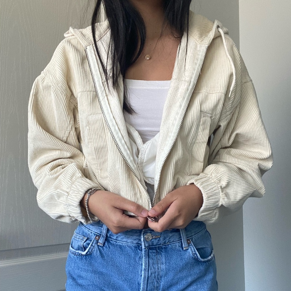 urban outfitters (bdg) cropped corduroy hoodie